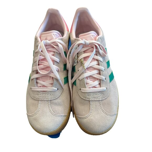 Adidas Gazelle Sneakers Pink Green Youth 7 Fits Women 8.5-9 Kids Girls Preppy - Picture 3 of 7